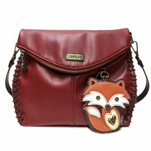 chala バッグ パッチ CHALA Charming Crossbody Bag Shoulder Handbag With Flap Top and Zipper Burgundy (Fox