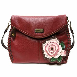 chala バッグ パッチ CHALA Charming Crossbody Bag Shoulder Handbag With Flap Top and Zipper Burgundy (Pin