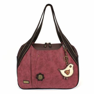 chala バッグ パッチ Chala Large Bowling Tote Bag with coin purse Burgundy (Chichik Burgundy)