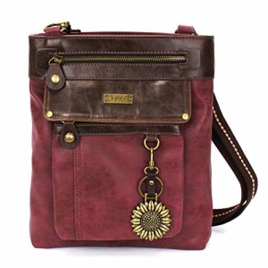 chala バッグ パッチ CHALA GEMINI Crossbody Canvas Gift Messenger Bag Burgundy Sunflower