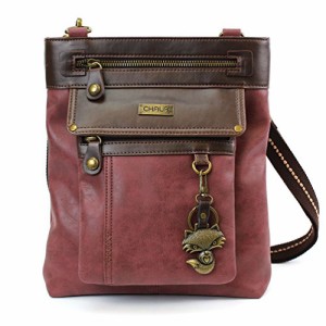 chala バッグ パッチ CHALA 2 in 1 Gemini Crossbody Purse/Fanny Pack with Metal Keychain (Burgundy- Fox)