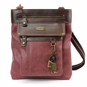 chala バッグ パッチ CHALA 2 in 1 Gemini Crossbody Purse/Fanny Pack with Metal Keychain (Burgundy- Beagle