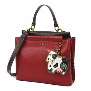 chala バッグ パッチ CHALA Charming Satchel with Adjustable Strap - Cow - Burgundy