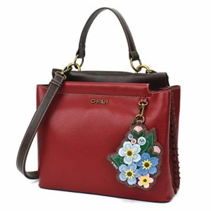 chala バッグ パッチ CHALA Charming Satchel with Adjustable Strap - Forget Me Not - Burgundy