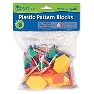 知育玩具 パズル ブロック Learning Resources Plastic Pattern Blocks .5cm, Counting & Sorting, Early 