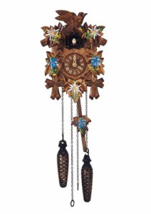 カッコー時計 インテリア 壁掛け時計 Quartz Cuckoo Clock w Hand Painted Flowers