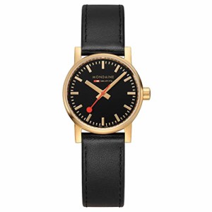 腕時計 モンディーン 北欧 evo2, 30mm, Golden Watch Black Genuine Leather
