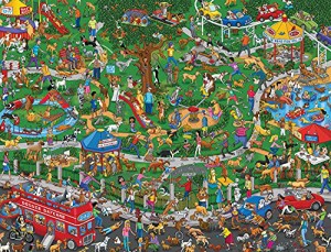 ジグソーパズル 海外製 アメリカ Springbok - The Dog Park - 500 Piece Jigsaw Puzzle- Cartoon Illus
