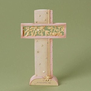 エネスコ Enesco 置物 インテリア Enesco Foundations Jesus Loves Me Girl Cross, 6-3/4-Inch