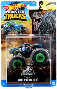 ホットウィール Hot Wheels モンスタートラック ヴェロキラプトル ブルー 3/5 ジュラシックワールド