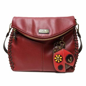 chala バッグ パッチ CHALA Charming Crossbody Bag Shoulder Handbag With Flap Top and Zipper Burgundy (Lad