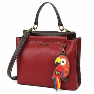 chala バッグ パッチ CHALA Charming Satchel with Adjustable Strap - Red Parrot - Burgundy