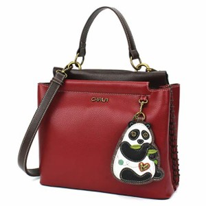 chala バッグ パッチ CHALA Charming Satchel with Adjustable Strap - New Panda - Burgundy