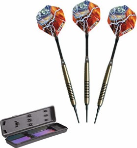 海外輸入品 ダーツ Elkadart Storm Soft Tip Darts with Storage/Travel Case, Black Rings, 14 Grams