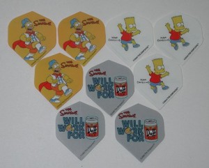 海外輸入品 ダーツ フライト US Darts - 3 Sets (9 Flights) Simpsons Bart Homer Duff Standard Dart Fl