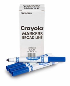 クレヨラ アメリカ 海外輸入 Crayola Broad Line Markers - Blue (12Ct), Markers for Kids, Bulk School