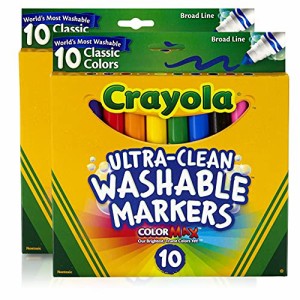 クレヨラ アメリカ 海外輸入 Crayola Ultraclean Broadline Classic Washable Markers (10 Count), (Pack