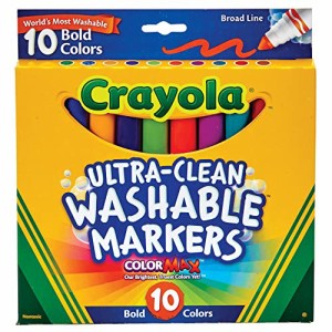 クレヨラ アメリカ 海外輸入 Crayola Ultra Clean Broad Line Markers, Bold Washable Markers, 10 Count