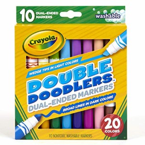 クレヨラ アメリカ 海外輸入 Crayola Dual-Tip Washable Markers, Broad Line & Chisel Tip, 10 Count