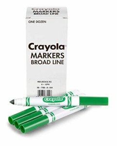 クレヨラ アメリカ 海外輸入 Crayola Broad Line Markers - Green (12ct), Markers for Kids, Bulk Schoo