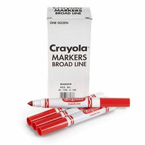 クレヨラ アメリカ 海外輸入 Crayola Broad Line Markers - Red (12ct), Markers for Kids, Bulk School 