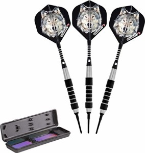 海外輸入品 ダーツ Elkadart unisex adult Elkadart Lone Wolf Soft Tip Darts with Storage Travel Case 14 