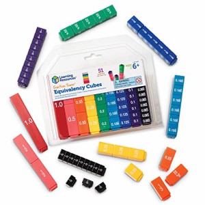 知育玩具 パズル ブロック Learning Resources Fraction Tower Equivalency Cubes - 51 Pieces, Ages 6+ M