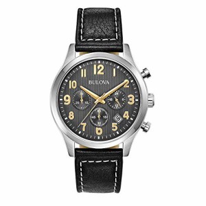 腕時計 ブローバ メンズ Bulova Classic Chronograph Mens Watch, Stainless Steel with Black Leather Str