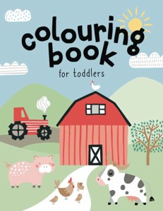 海外製絵本 知育 英語 Colouring Book for Toddlers: Doodling Sketchbook, Farm Themed