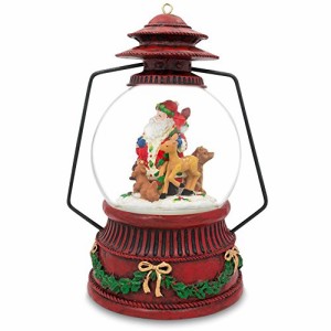 スノーグローブ 雪 置物 Santa's Wildlife Symphony: Illuminated Musical Snow Globe with Forest Creatur