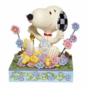 エネスコ Enesco ピーナッツ 花の中のスヌーピー 「春に跳ねる」 ジム・ショア 約12センチ 6007965 