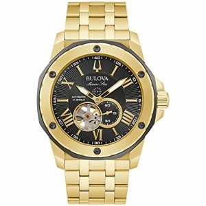 腕時計 ブローバ メンズ Bulova Men's Marine Star Black and Gold-Tone Bracelet Watch | 45mm | 98A273