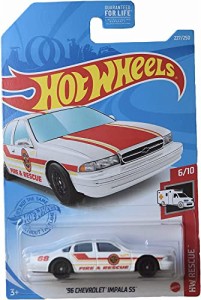 ホットウィール マテル ミニカー Hot Wheels '96 Chevrolet Impala SS, [White] 227/250 Rescue 6/10