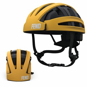 アメリカNYC生まれの折り畳みサイクリングヘルメット FEND CEマーク Sサイズ 54-56cm 黄色イエロー 