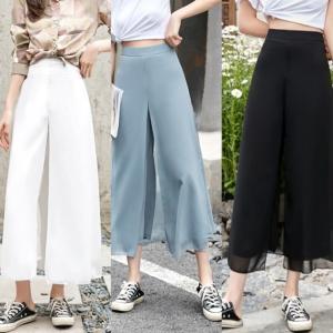 シースルー ワイドパンツ 夏服 レディース 韓国 ファッション レディース フレアワイドパンツ シフォン ワイドパンツ アンクル スラウチの通販はau Pay マーケット Vestito 商品ロットナンバー