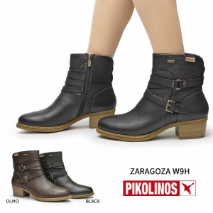 ピコリノス 防水 ワークブーツ レディース W9H-SY8907 PK902 レザー エンジニア 本革 ミドル PIKOLINOS ZARAGOZA W9H ベルト バックル