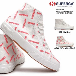 スペルガ スニーカー レディース S11187W 2795 COTUEMBLOGO ハイカット エンボス キャンバス SUPERGA