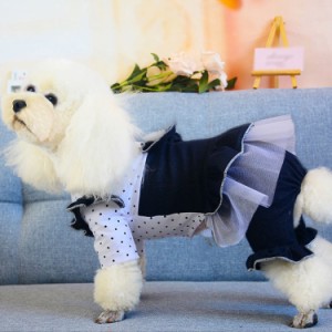 可愛い 犬 猫 小型犬 中型犬用 ワンピース 犬服 ペット服 ドッグウェア お散歩 お出かけ 春夏 通気 柔らかい スカート ドレス 着脱簡単 