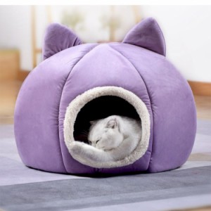 猫ハウス ドーム型 犬 ペット ベッド冬用 ペットベッド 暖かい 防寒さ対策 かわいい 愛犬 ふわふわ 小動物用 猫 ペットソファー 小型猫/
