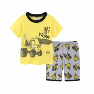 子供パジャマ 男の子 上下セット 半袖Tシャツ+ハーフパンツ ベビー 部屋着 車 恐竜/虫柄 綿 ルームウェア 夏 ボーイズ 子供服 男児 女の