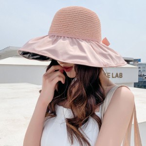 UVカット ハット レディース 紫外線対策 日焼け防止 熱中症予防 あご紐 つば広 メッシュ おしゃれ 可愛い 夏季 女優帽 小顔効果 折れる 