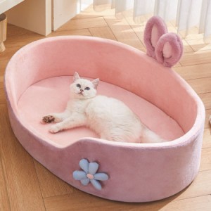 水玉ピンクのペット用ベッド ドールハウス用 ペット ベッド ソファ 洗える クッション 猫ベッド 暖か もこもこ 通年タイプ 冬 休憩所 か