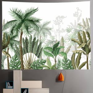 熱帯ジャングルタペストリー 緑豊かなヤシの木 神秘的な熱帯雨林 壁掛け 家の装飾 寝室の居間 自然の風景 おしゃれ 癒し 壁飾り インテリ