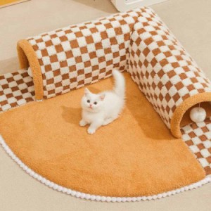 猫用トンネルベッド キャットトンネル 猫 トンネル 猫用おもちゃ ネコ トンネル ベッド ベッド ハウス 遊び小屋 ポンポン付き ペットベッ