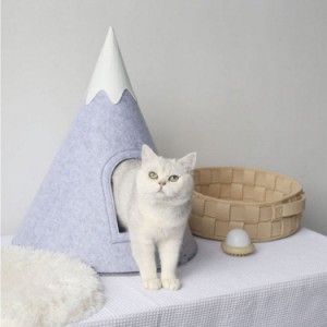 ペットベッド 洗える ふわふわ 冬用 暖かい 猫 テント ベッド おしゃれ ペットハウス ドーム型 屋根 円錐 猫ベッド 犬ベッド キャットハ