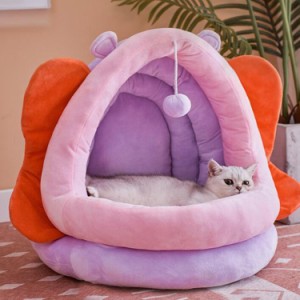 ペットベッド ドーム型 ペットハウス 秋冬用 犬ベッド 猫ベッド ボール付き 寝袋 ペット寝袋 クッション ペットマット 滑り止め ふわふわ