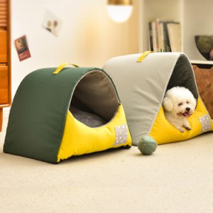 小型犬 ベッド ドーム型 猫ハウス ペットベッド 秋冬用 ふわふわ ペットソファ 犬ベッド 猫ベッド ペット寝袋 クッション付き キャットベ