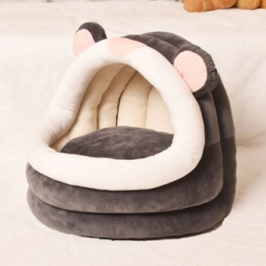 ペットハウス ドーム型 ペットベッド 秋冬用 犬ベッド 猫ベッド ペット寝袋 クッション ペットマット 滑り止め ふわふわ ぐっすり眠れる 
