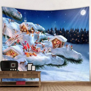クリスマスツリー タペストリー クリスマス飾り 壁掛け おしゃれ クリスマスデコレーション インテリア 壁 窓 装飾 クリスマス タペスト