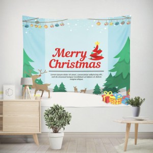 クリスマス飾り タペストリークリスマスデコレーション 壁飾り おしゃれ壁掛け インテリア バナー 壁 窓 欧米風 パターンクリスマスクリ